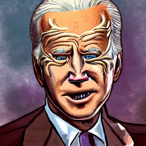 Prompt: bodyhorror portrait of biden who became a giant retarded lovecraftian worm, photo - realistic, color image, 2 k, highly detailed