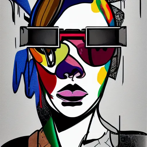 Image similar to cypherpunk fashion illustration, television head, abstract portrait, ultra detailed, fine detail