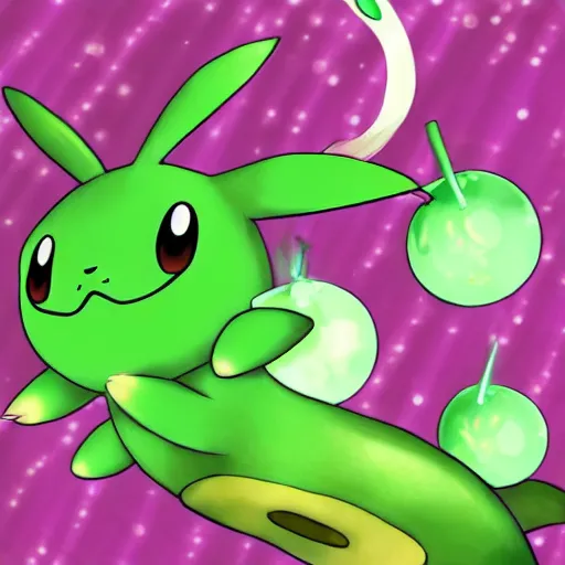 prompthunt: shiny Hoppip pokemon floating in the air in a surrealistic  fantasy world, pokemon, anime, digital art, nintendo