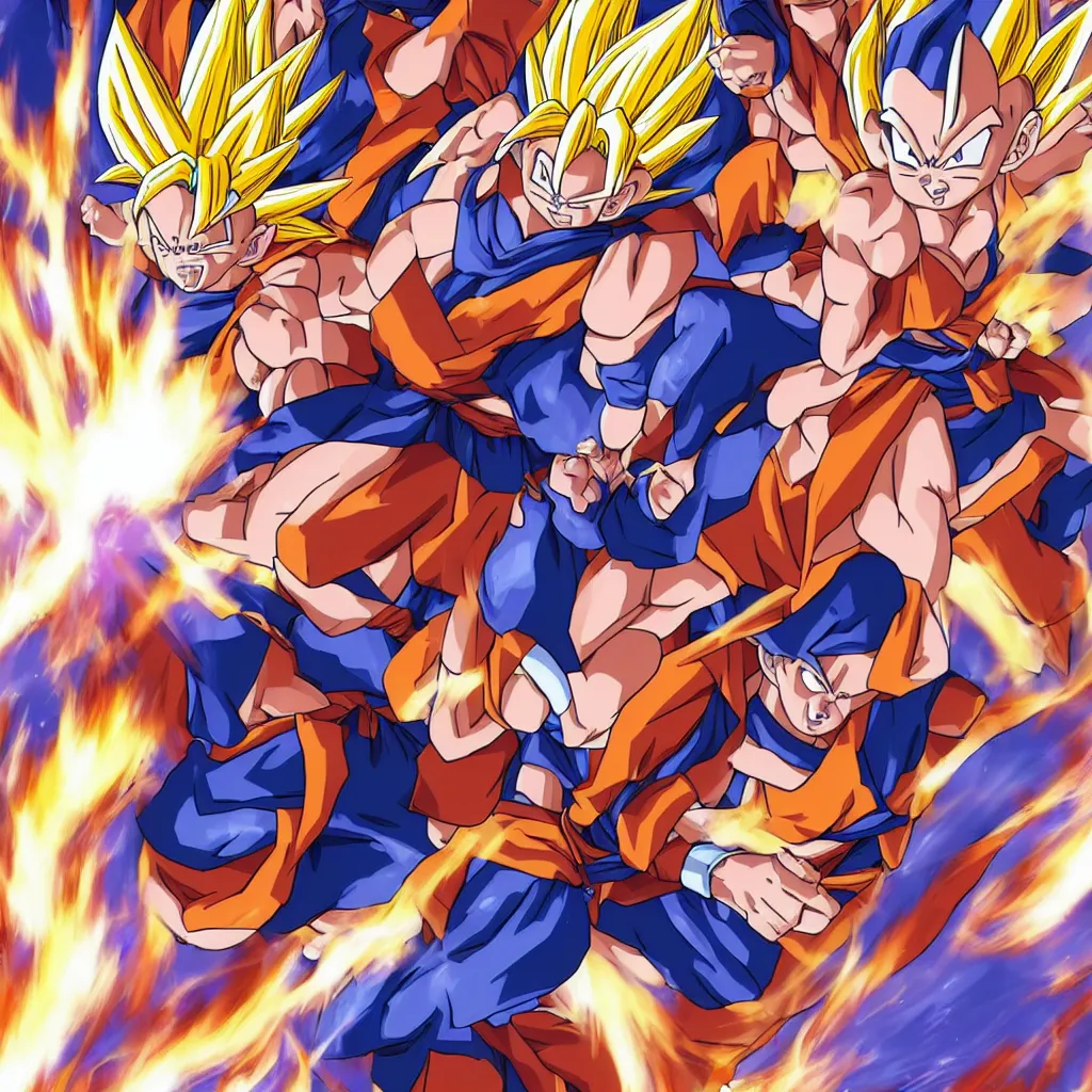 Image similar to filipina woman, heavy set charging up, turning into super saiyan, dragon ball super, full body portrait, single character, akira toriyama