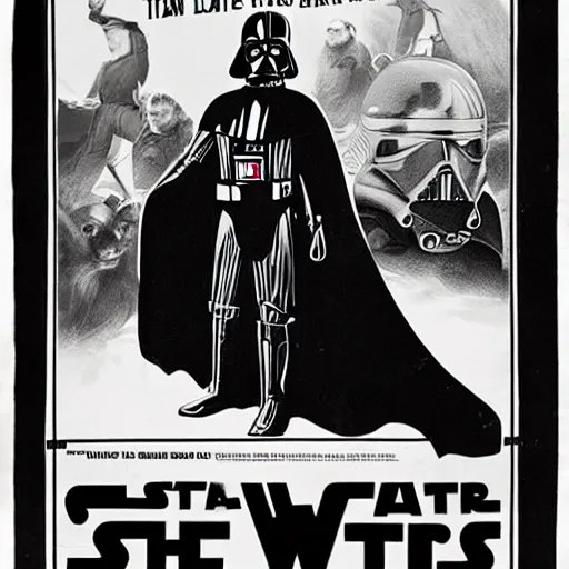 Image similar to the lost starwars movie poster from 1 8 6 5.