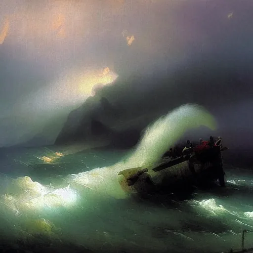 Image similar to heavy rain with flood in south korea by Aivazovsky