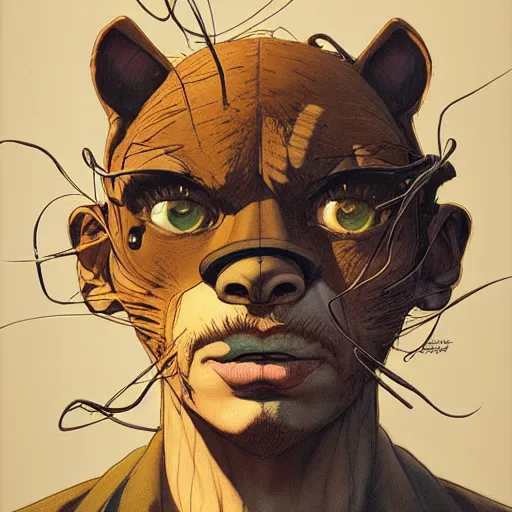 Image similar to citizen portrait soft light painted by james jean and katsuhiro otomo and erik jones, inspired by blacksad, smooth face feature, intricate oil painting, high detail illustration, sharp high detail, manga and anime 1 9 9 9