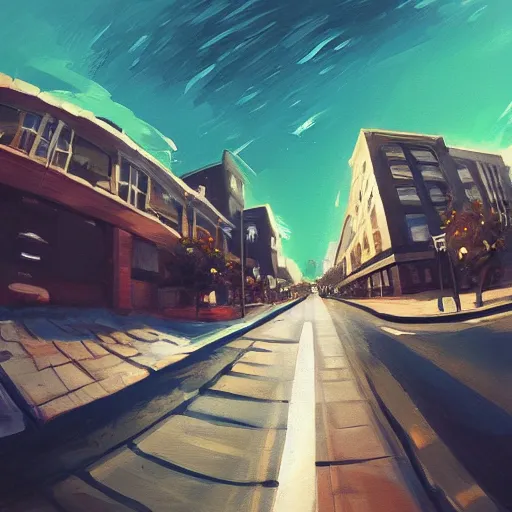 Prompt: street view, ( ( ( ( new ) ) ) ), trending on artstation, fisheye!!! lens