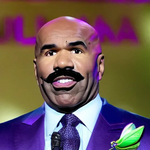 Prompt: steve harvey made of blue green and purple ice