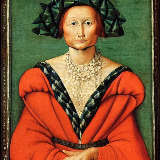 Image similar to portrait of an anthropomorphic quokka dressed as an italian queen, sandro bottecelli, 1 5 0 0