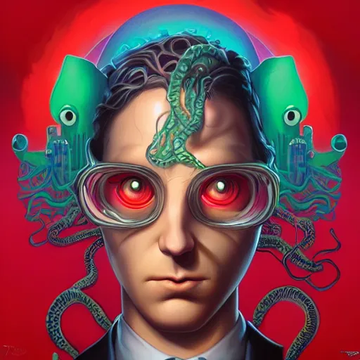 Image similar to Lofi Lovecraft Lovecraftian portrait Pixar style by Tristan Eaton Stanley Artgerm and Tom Bagshaw