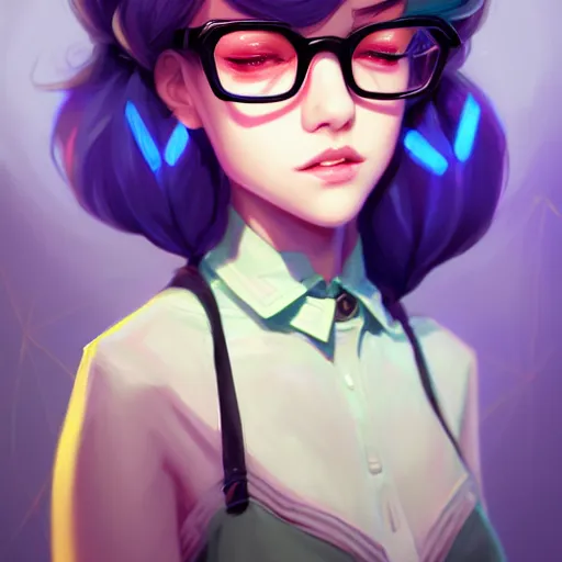 Prompt: a portrait of a beautiful willa as a nerd, art by lois van baarle and loish and ross tran and rossdraws and sam yang and samdoesarts and artgerm, digital art, highly detailed, intricate, sharp focus, trending on artstation hq, deviantart, unreal engine 5, 4 k uhd image