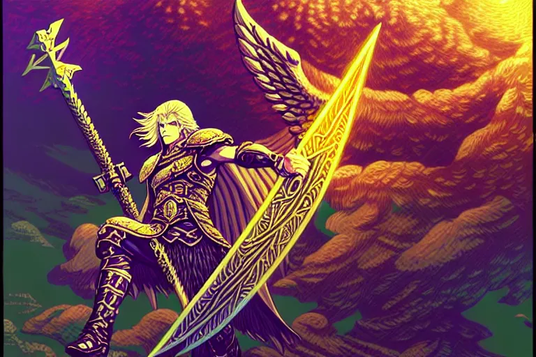 Image similar to odin wielding the divine lance, valkyrie profile game, beautiful detailed pixelart by albertov, intricate details, beautiful, dithered gradients, volumetric lighting, cgsociety, artstation, smooth, sharp focus, 2 d illustration, amazing art by dan mumford, old school computer game graphics, crpg, d & d, pixel art