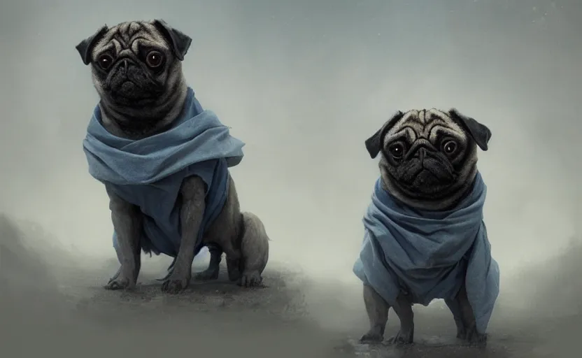 Prompt: a pug dog dressed as the grim reaper, soft grey and blue natural light, intricate, digital painting, artstation, concept art, smooth, sharp focus, illustration, art by greg rutkowski and luis rollo and uang guangjian and gil elvgren, symmetry!