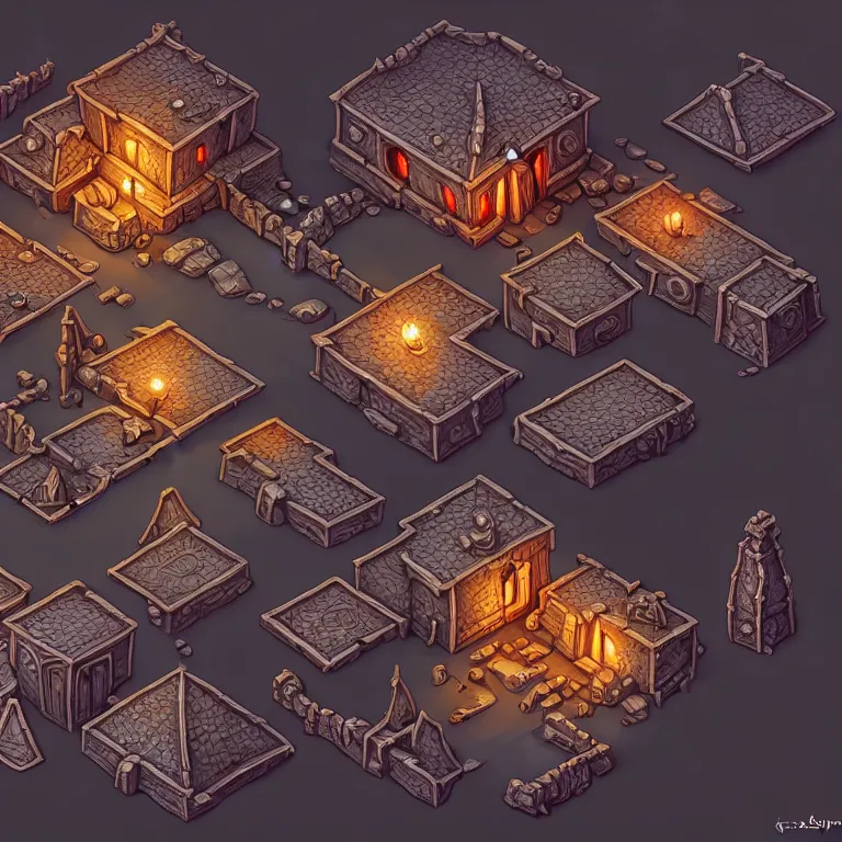 Prompt: subsurface scattering, isometric orthographic game art of houses made of blood, transparent background, brom's amazing d & d dark sun art, psd spritesheet, digital painting by brom, hand - drawn 2 d art, intricate details, beautiful, hq lighting, ultrarealistic, cgsociety, artstation, by brom, blank background