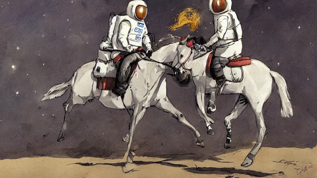 Image similar to a horse riding an astronaut, art by buchholz quint,