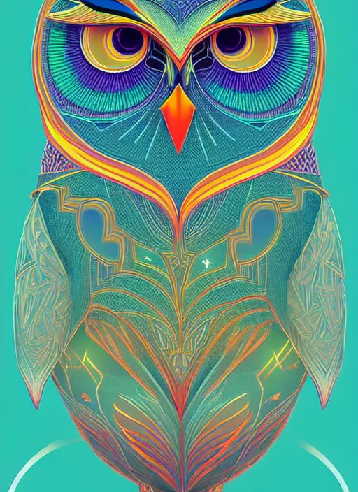 Image similar to symmetry!! product render poster vivid colors divine proportion owl, divine, glowing fog intricate, elegant, highly detailed, digital painting, artstation, concept art, smooth, sharp focus, illustration,