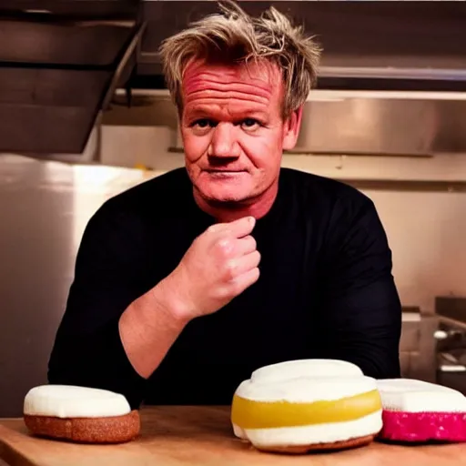 Prompt: gordon ramsey looking like an ice cream sandwich