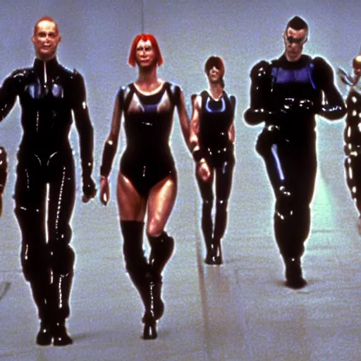 Prompt: The matrix, LeeLoo, Robocop, Sprinters in a race, The Olympics footage, cinematic stillframe, french new wave, The fifth element, vintage robotics, formula 1