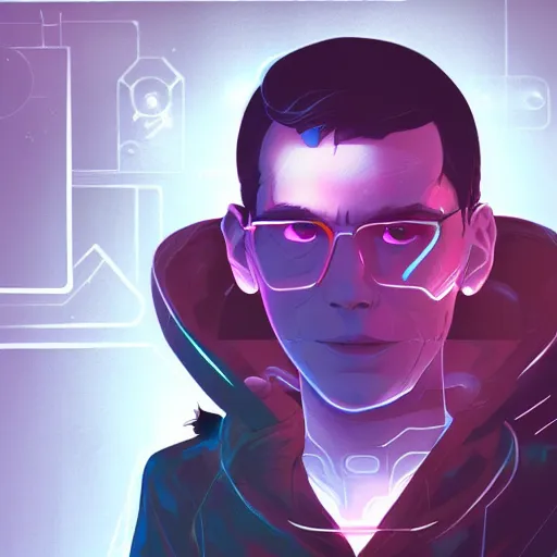 Image similar to william gibson as Case from Neuromancer, ambient lighting, 4k, anime key visual, lois van baarle, ilya kuvshinov, rossdraws, artstation