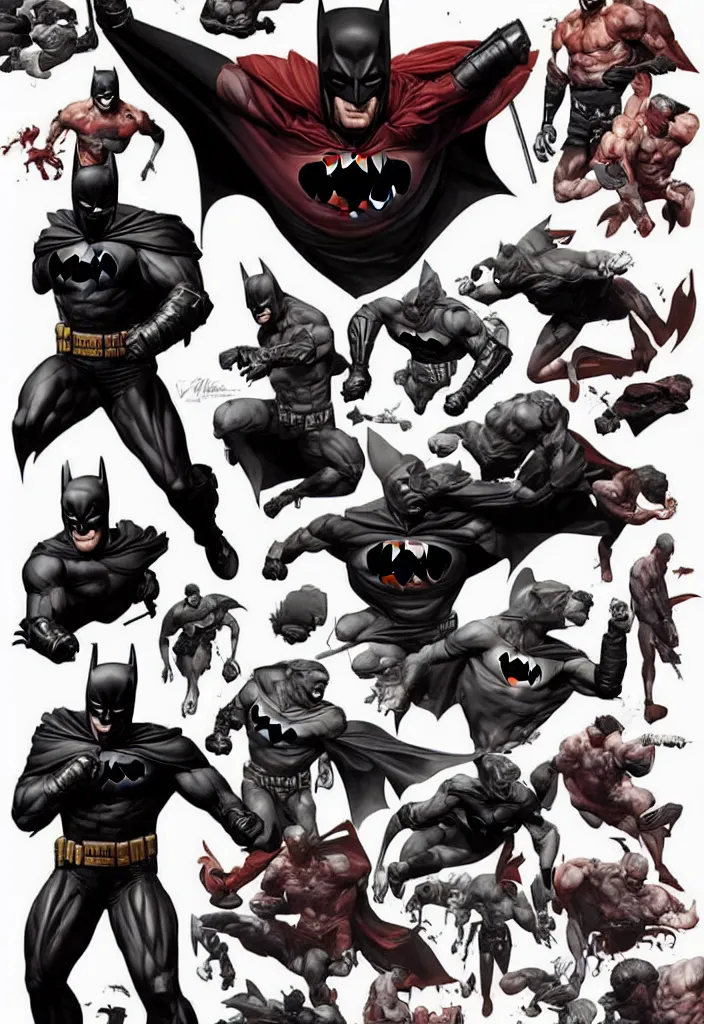 Image similar to beautiful young adult muscular slim batman character design by stanley lau, lee bermejo, alex ross, greg rutkowski, peter mohrbacher, vivid color scheme