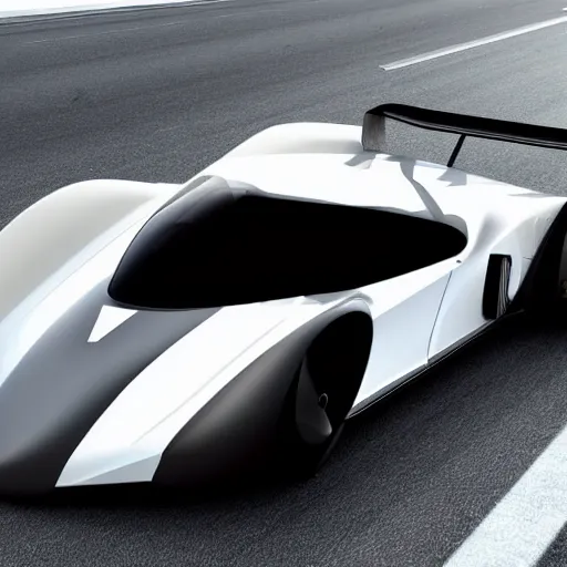 Prompt: aerodynamic supercar made of carbon fiber 0.1 drag Coefficient, driving down a empty highway concept drawing, i