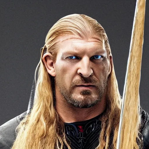 Image similar to triple H as Legolas clean shaven