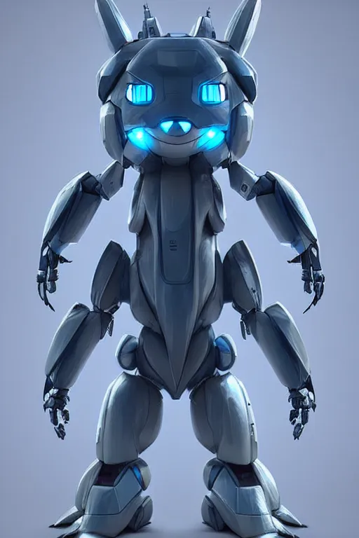 Prompt: high quality 3 d render sci - fi very cute mecha! & fluffy! wombat!! hybrid fighting, highly detailed, unreal engine cinematic smooth, in the style of detective pikachu & blade runner, hannah yata charlie immer, dark blue neon light, low angle, uhd 8 k, sharp focus