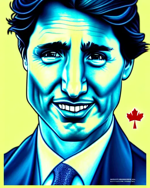 Image similar to justin trudeau in the style of cuban communist propaganda poster art in the year 1 9 8 7 ultra realistic, concept art, intricate details, highly detailed, photorealistic, octane render, 8 k, unreal engine. art by artgerm and magali villeneuve