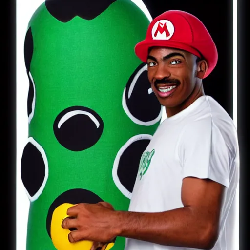 Prompt: realistic super mario playing for the boston celtics