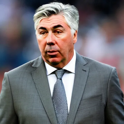 Image similar to high quality front face picture of Carlo Ancelotti