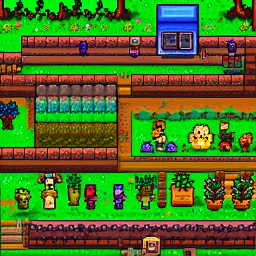 Prompt: pixel art sprite sheet rpg items, stardew valley