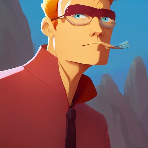 Image similar to face icon stylized minimalist the new adventures of johnny quest, loftis, cory behance hd by jesper ejsing, by rhads, makoto shinkai and lois van baarle, ilya kuvshinov, rossdraws global illumination