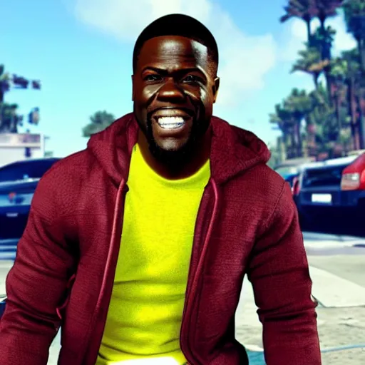 Image similar to kevin hart in the style of gta 5 loading screen