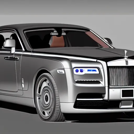 Image similar to a rolls - royce made by lamborghini. 3 d rendering. cinema 4 d.