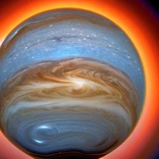 Prompt: gas giant, perfectly spherical, detailed, nasa