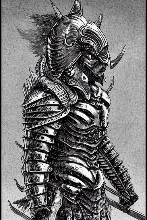 Image similar to human warrior, lobster themed armour, symmetrical, highly detailed, digital art, sharp focus, trending on art station, kentaro miura manga art style