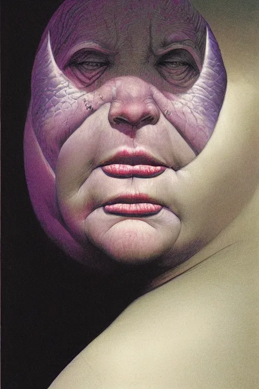 Prompt: detailed portrait of a chubby queen | Wayne Barlowe |