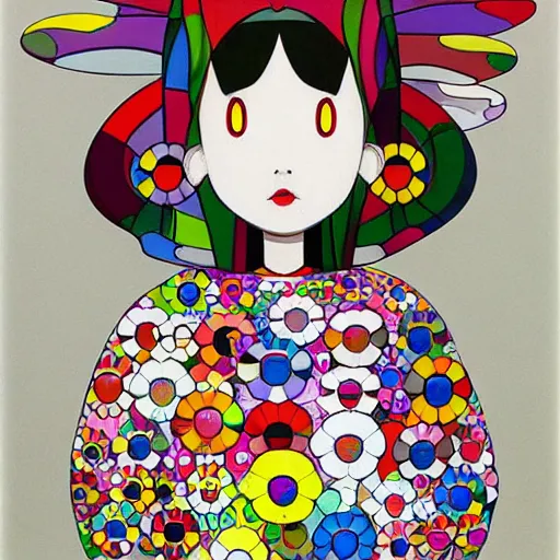 Image similar to a surreal portrait of a girl by takashi murakami