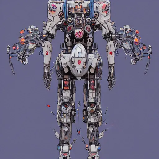 Prompt: symmetry, waterlily mobile combat suit floral robot, biomechanical, waterlily mecha nymphaea, detailed illustration, concept art, smooth, sharp focus, art by frank lloyd wright