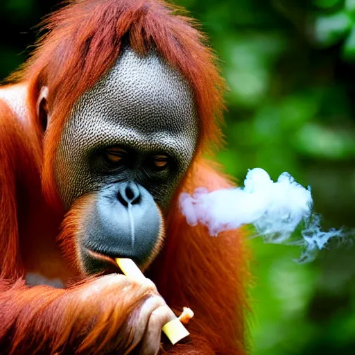 Image similar to orangutan smoking disposable vape