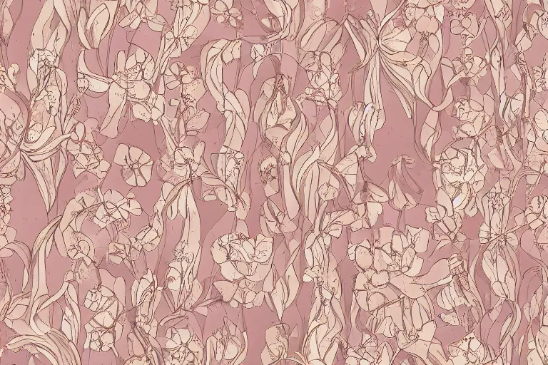 Image similar to elegant pattern of blush toned rustic flowers isolated in a solid background : : art nouveau