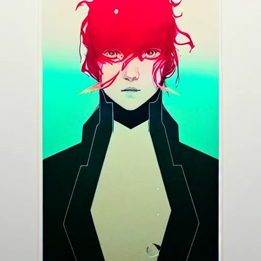 Prompt: portrait soft light, by killian eng and conrad roset, inspired by akira anime, etching, fine, sharp high detail, screen print,