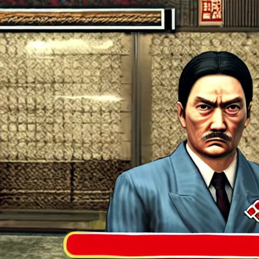 Prompt: old adolf hitler in yakuza 0, in game screenshot