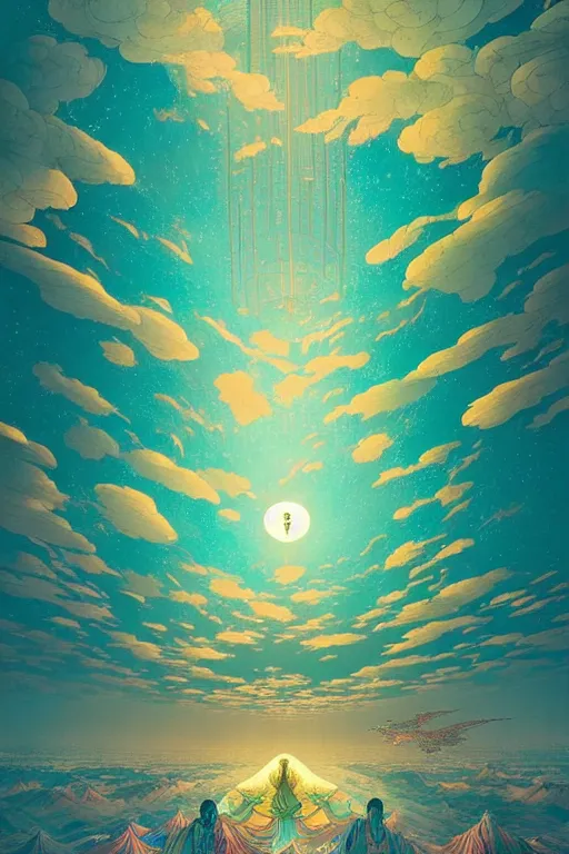 Image similar to a beautiful hyperdetailed matte illustration victo ngai style of absolutely beautiful dunhuang flying sky, from china, perfectly shaded, atmospheric lighting, style of studio ghibli, makoto shinkai, raphael lacoste, louis comfort tiffany, artgerm, james jean, ross tran, chinese style