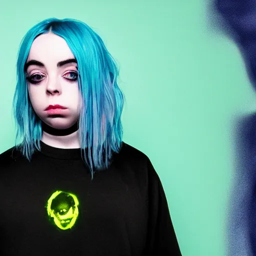 Image similar to billie eilish with no face