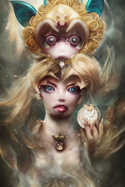 Image similar to a portrait of a sailor moon by natalie shau, naoto hattori, jacqueline e and bastien lecouffe deharme, trending on artstation, artstationhd, artstationhq, unreal engine, 4 k, 8 k