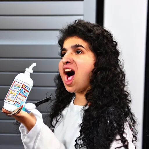 Prompt: alessia cara gargling mouthwash