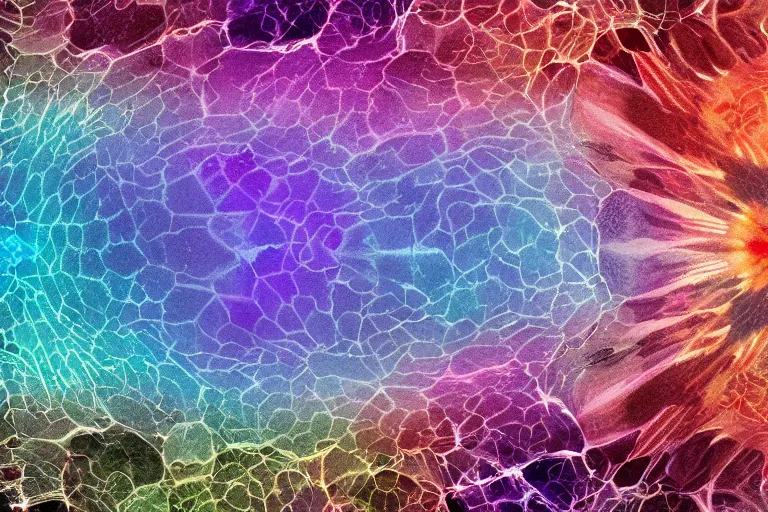 Image similar to landscape kaleidoscope textural dream journey space simulation biological dimensional quantum crystalline micrograph, natural patterns, unreal engine, octane render, 4 k