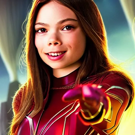 Image similar to Scarlet Witch from Infinity war, played by Miranda Cosgrove