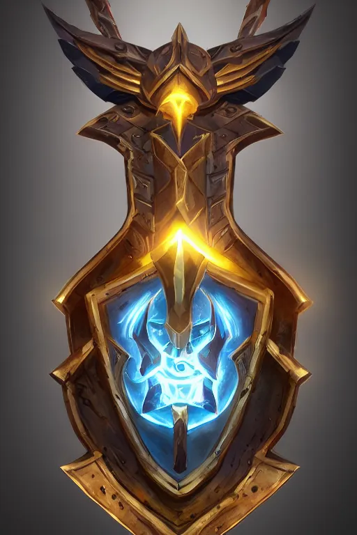 Image similar to shield fantasy epic legends game icon stylized digital illustration radiating a glowing aura global illumination ray tracing hdr fanart arstation by ian pesty and katarzyna da „ bek - chmiel