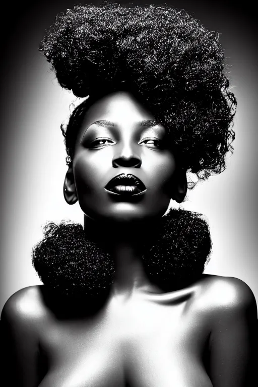 stunning black and white portrait of a beautiful black | Stable ...
