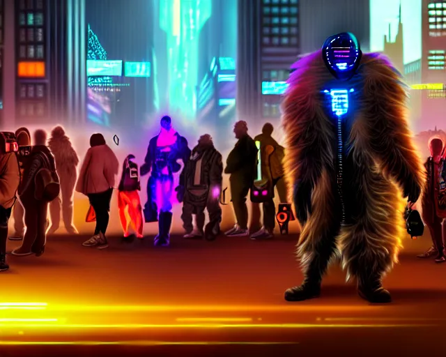 Image similar to high - resolution photograph from a cyberpunk era furry fandom convention ( midwest furfest 2 0 4 7 ), taking place after the genetic revolution and quantum singularity. photorealistic.