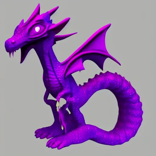 Prompt: ( 2 0 0 4 - 2 0 0 7 ) isometric figment, purple dragon from epcot, sculpted character, 3 d render, in the style of yoworld, vmk myvmk, artstation, white background, zoomed out view by miha rinne